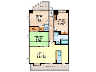 エスト夙川神楽町の物件間取画像